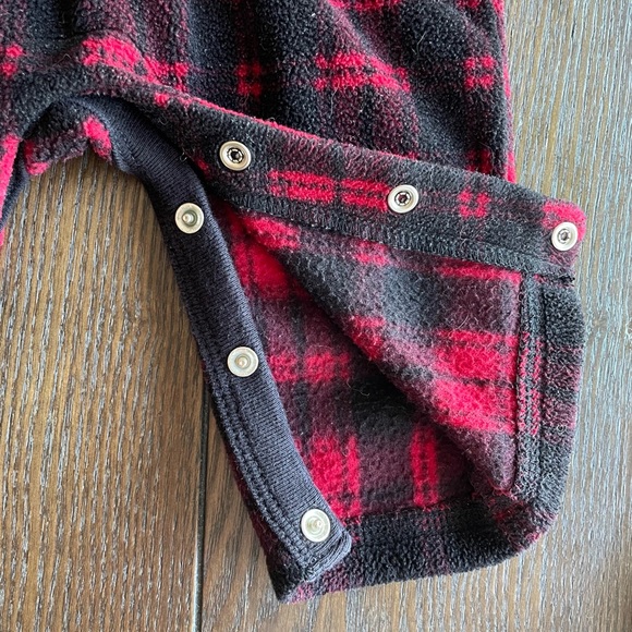 BabyGap Buffalo Plaid Fleece Half Zip One Piece - Picture 6 of 7